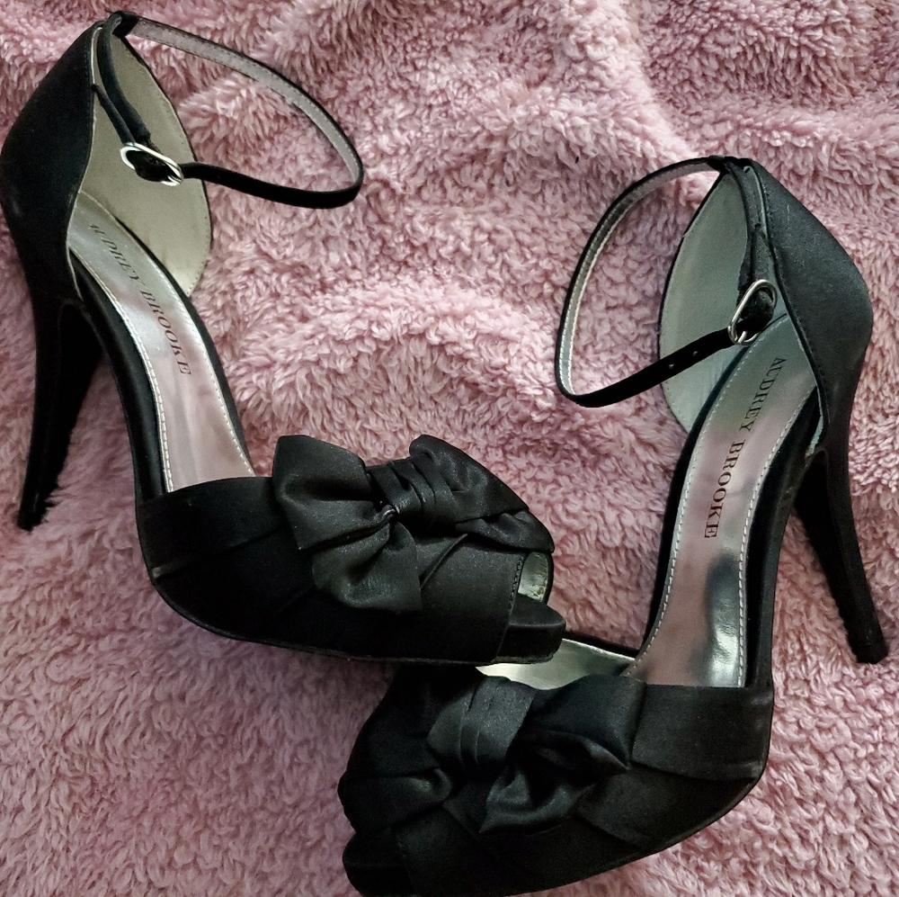Satin Bow Heels